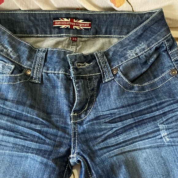 Moto bermuda jeans distressed size 26 fits likes 24 - Picture 5 of 6